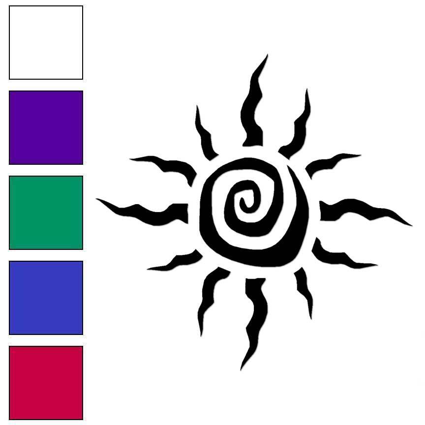 Tribal Sun, Vinyl Decal Sticker, Multiple Colors & Sizes #6637