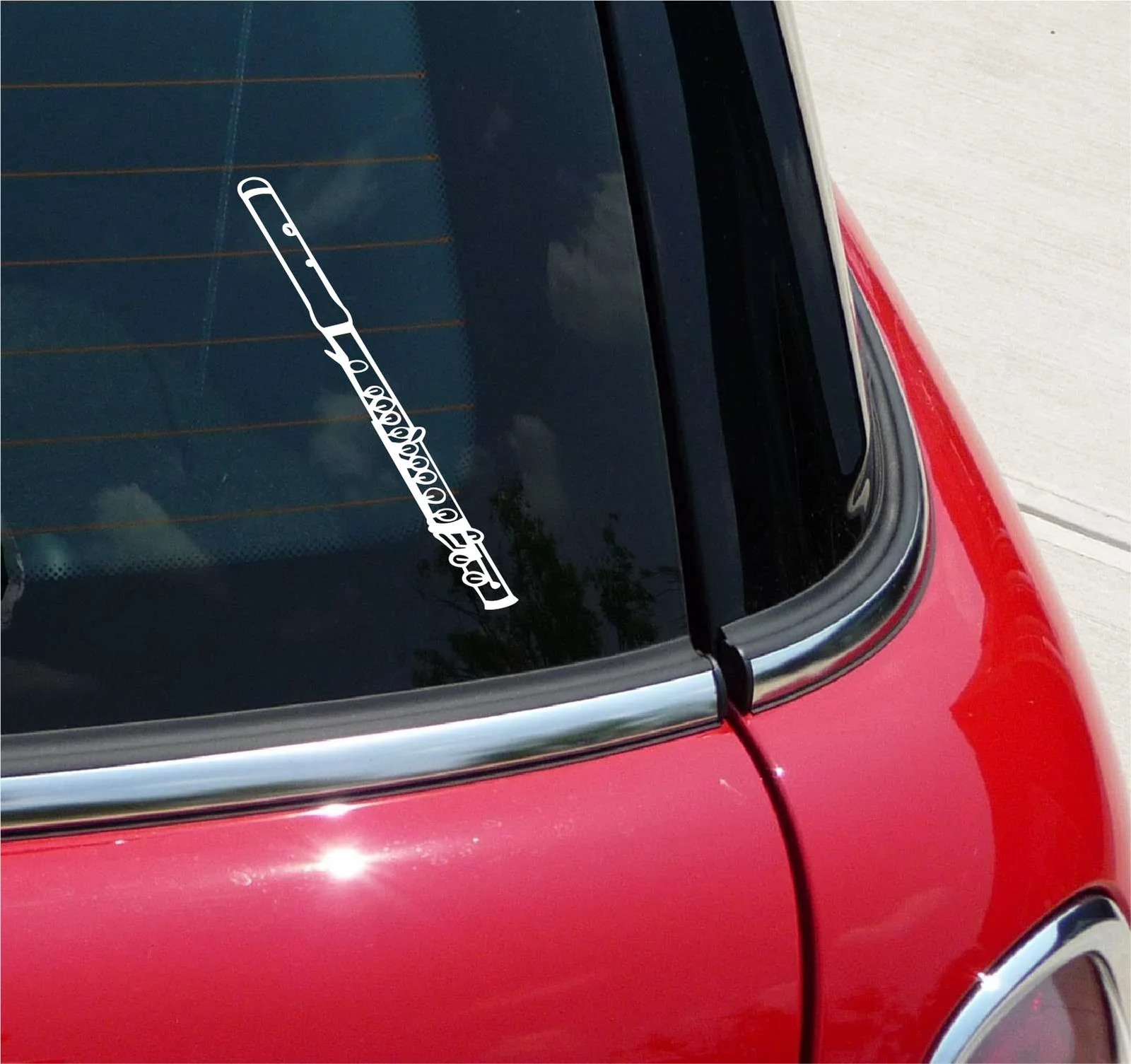 FLUTE MUSIC BAND ORCHESTRA FLUTIST GRAPHIC DECAL STICKER ART CAR WALL DECOR