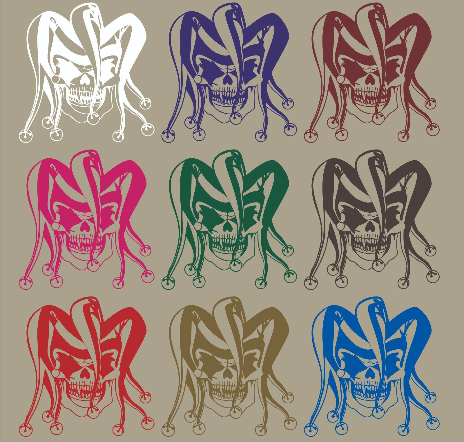 Clown Evil Jester Joker Skull Car Truck Window Laptop Vinyl Decal Sticker