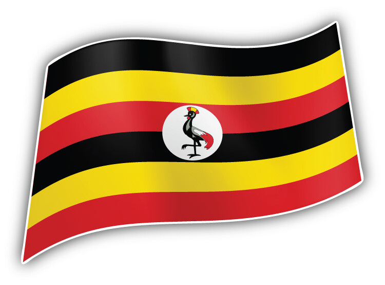 Uganda Waving World Flag Car Bumper Sticker Decal