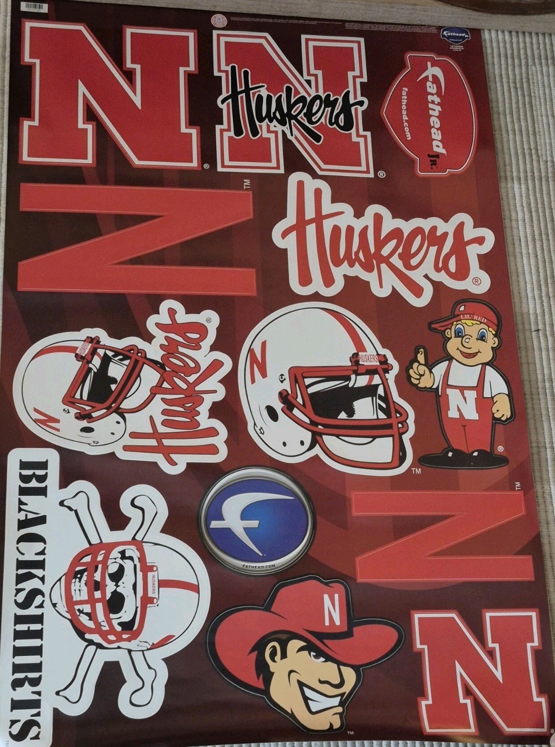 Fathead Jr. Nebraska Cornhuskers Reusable Wall Decals – Vinyl Graphics Set