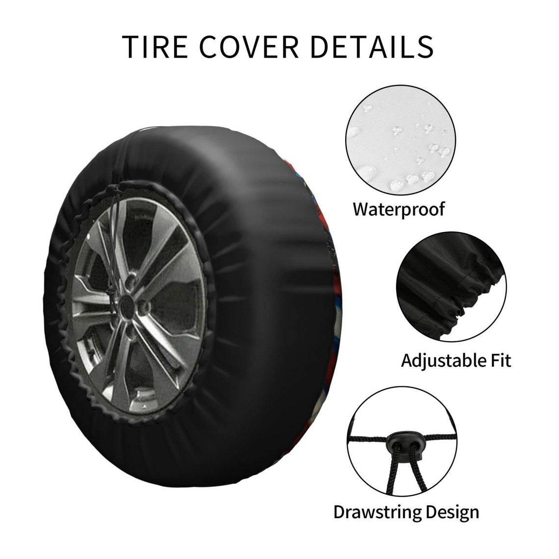 US Flag Eagle Tire Cover With/ Without Camera Hole, patriotic tire cover