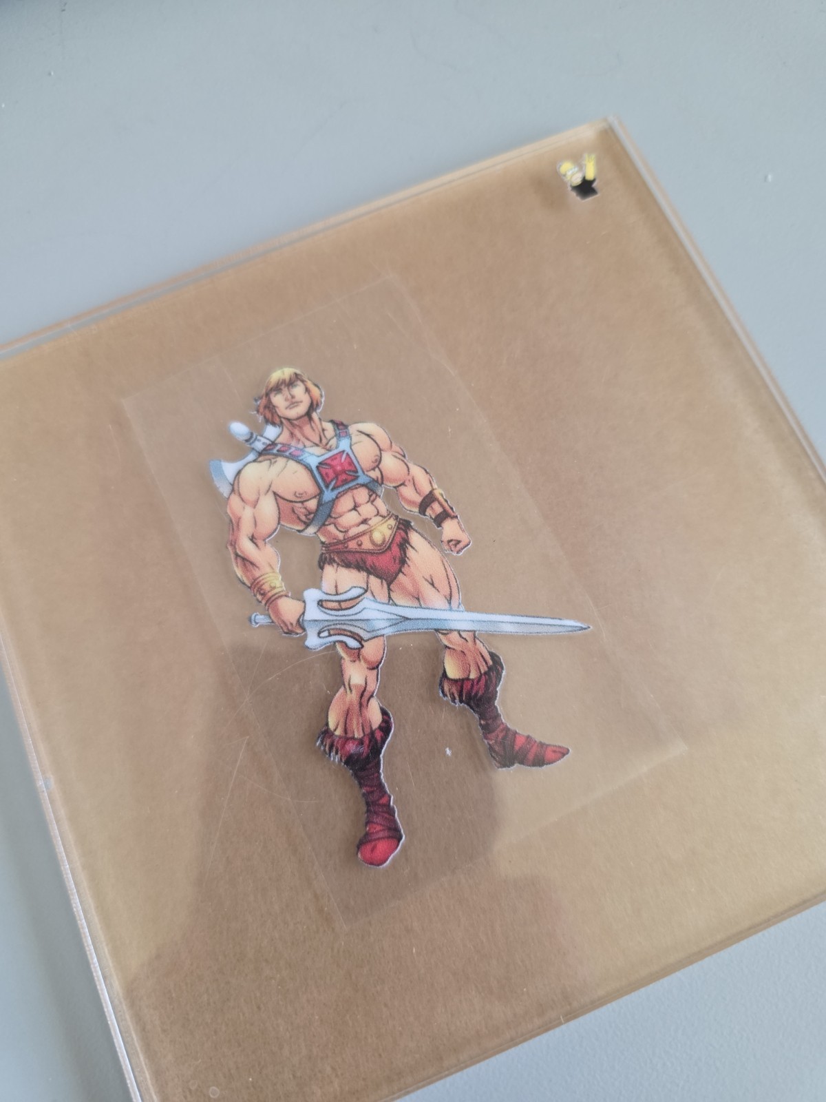 He Man 2 Retro Cartoon Vintage UV DTF Raised Decal Sticker Waterproof 3in