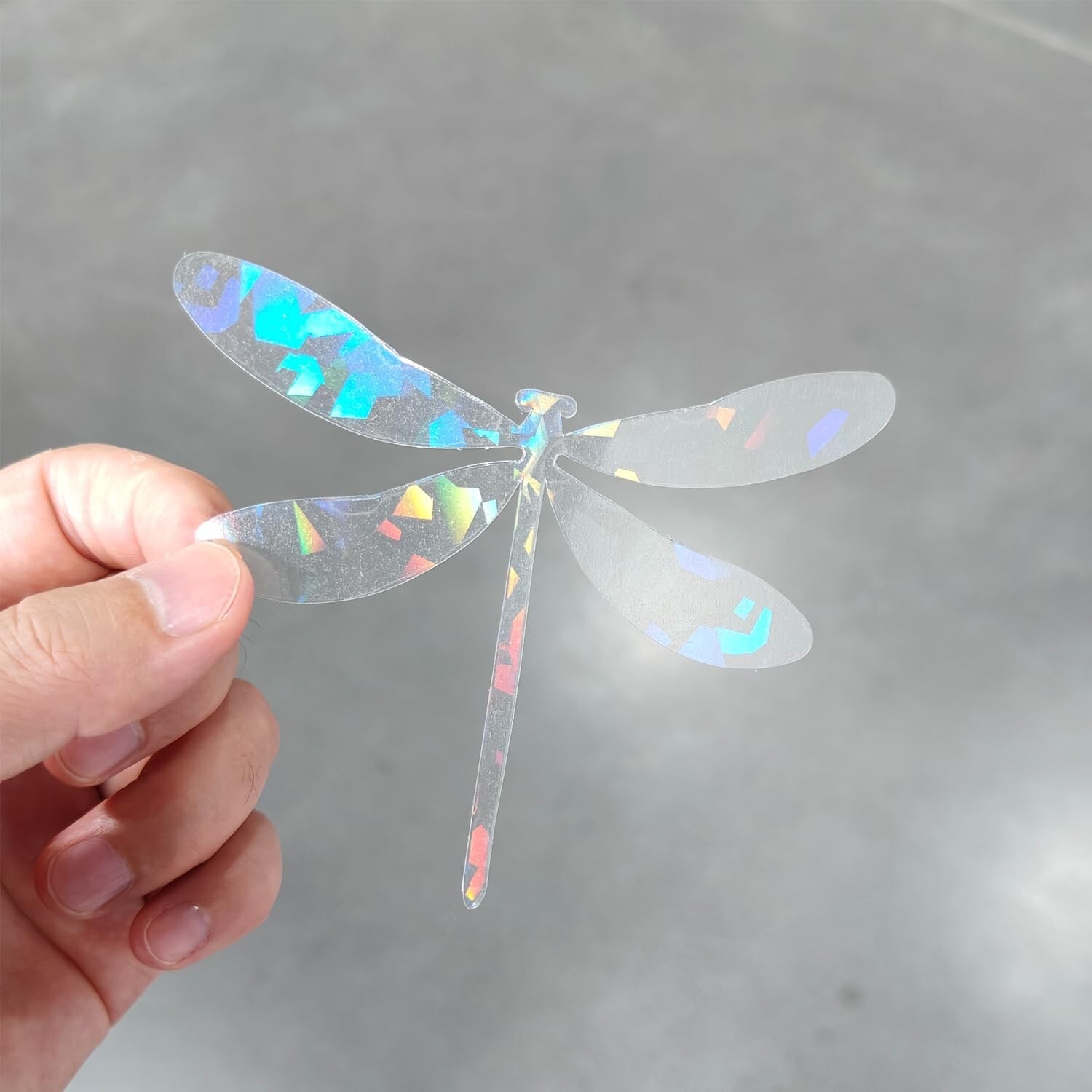 Holographic Window Decals for Bird Strikes – Glass Dragonfly, 24 Pieces