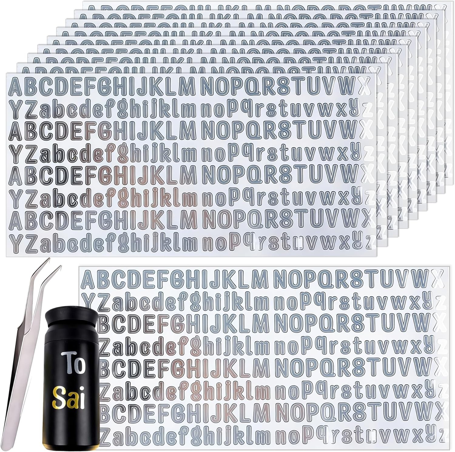2500 PCS Mini Letter Stickers Small, Cursive Font 1/2 Half Inch (0.5 to 1 in)