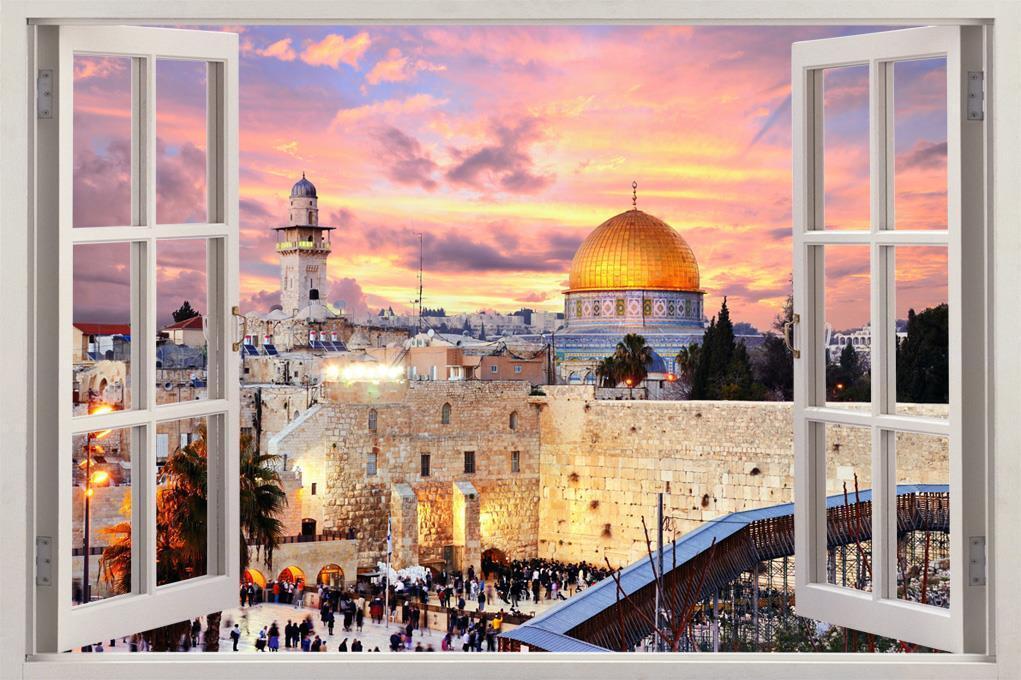 JERUSALEM The Holy City 3D Window View Decal Graphic WALL STICKER Art Mural H233