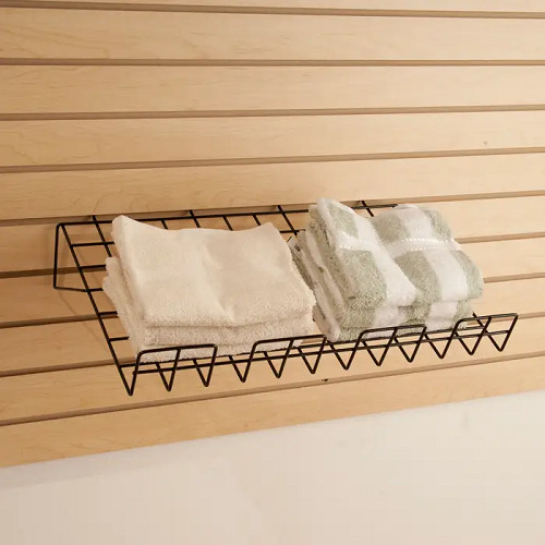 Econoco EBL/SL22 Black Sloping Wire Shelf W/Lip for Slatwall (Pack of 6)
