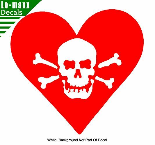 Skull Heart Unique Original Graphic Design Various Sizes Die Cut Vinyl Decal