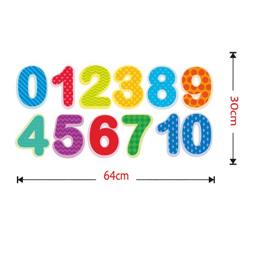 Digital Wall Stickers Child Colourful Decals Numbers Kids for Bedroom