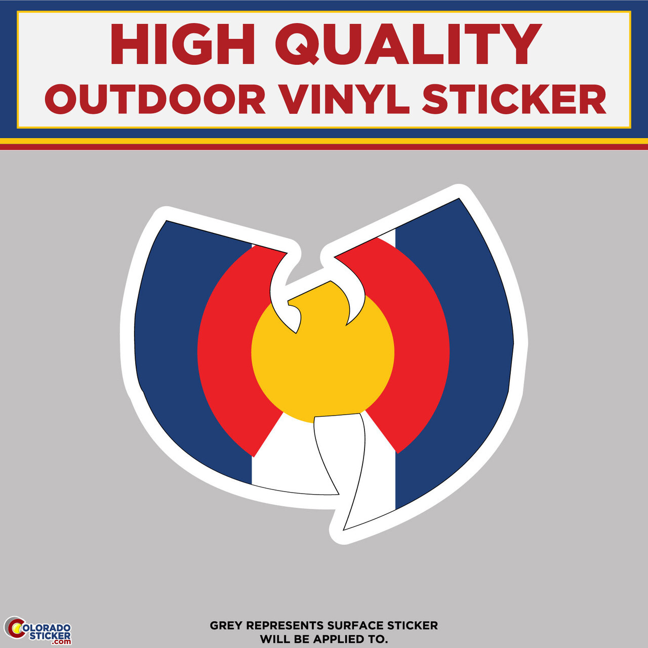 Wu Tang Clan Colorado Flag, High Quality Vinyl Stickers
