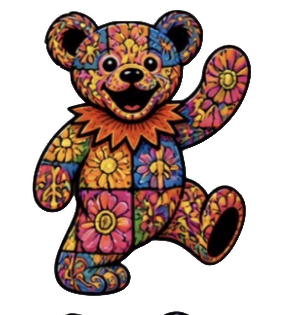 Sticker – Grateful Dead Dancing Jerry Bear 1960s Music Band Decal SYF Dead & Co