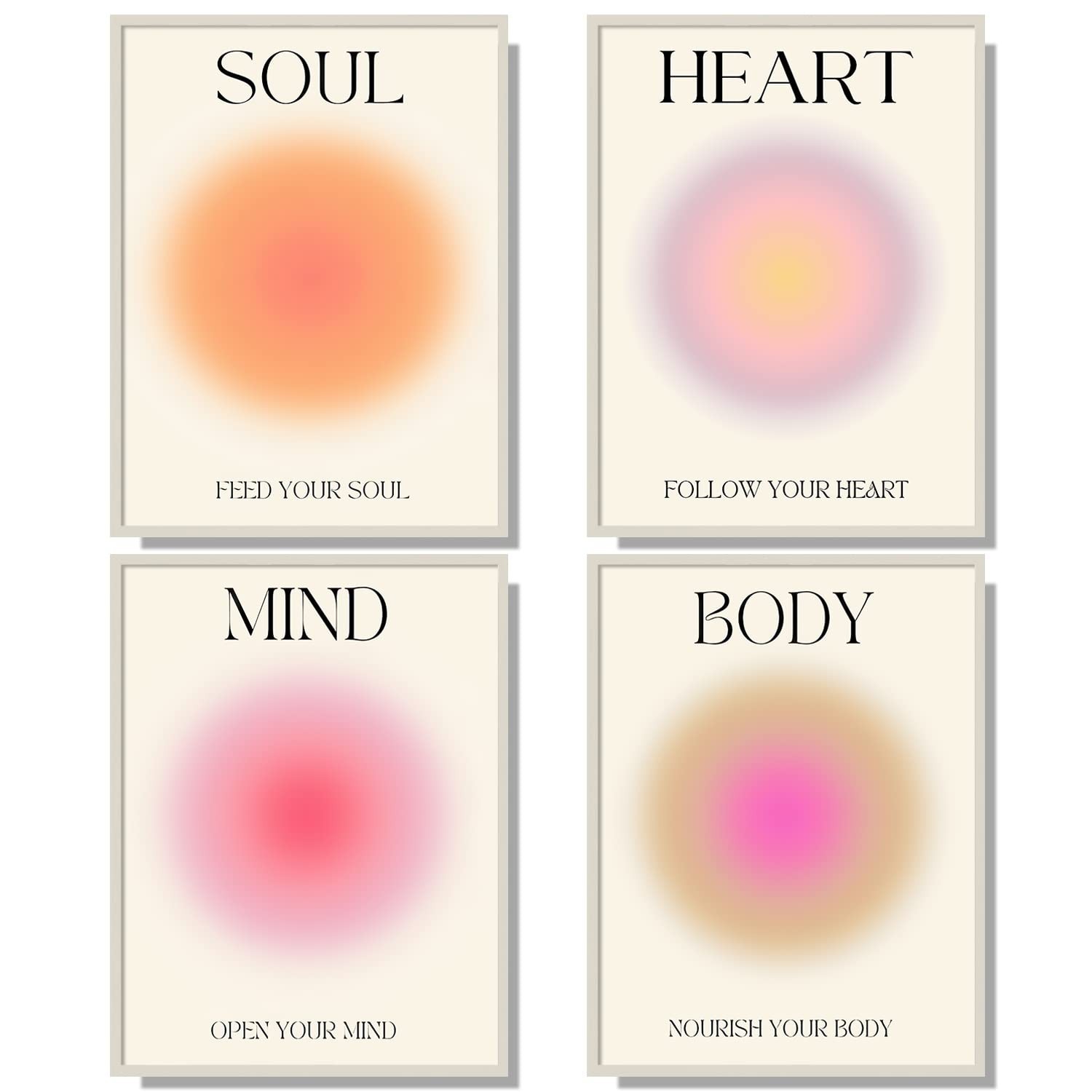 NCYEL 4 colorful abstract halo posters angel number positive energy inspirati…