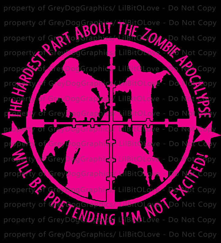 The Hardest Part about the Zombie Apocalypse Vinyl Decal Sticker with Target