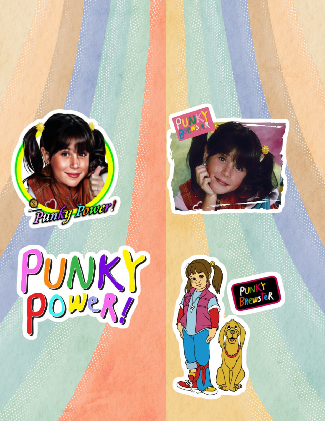 Punky Brewster Retro 4pc Sticker Pack