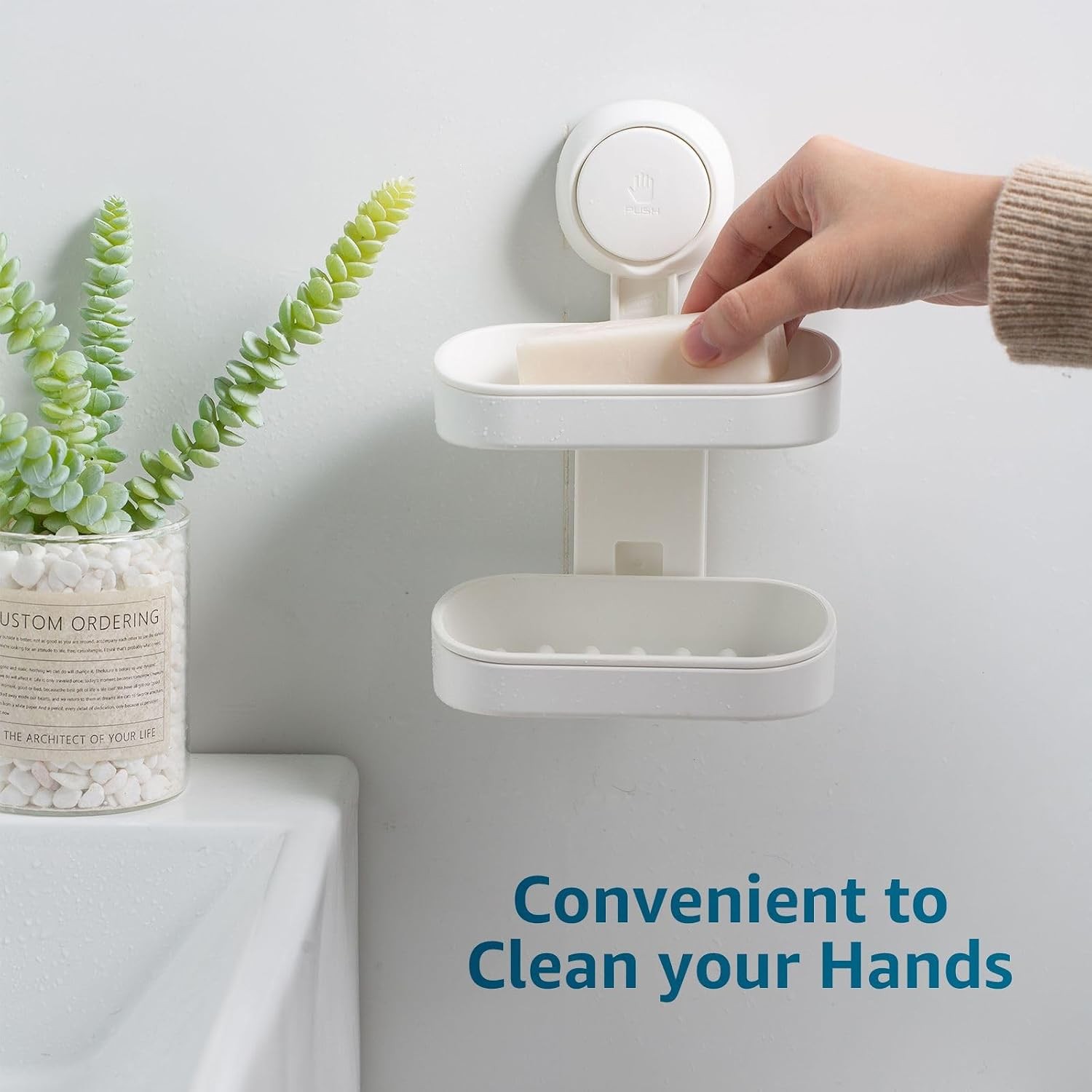 Suction Cup Soap Dish – Dual-Layer, Self-Draining, No-Drill Wall Mount Holder