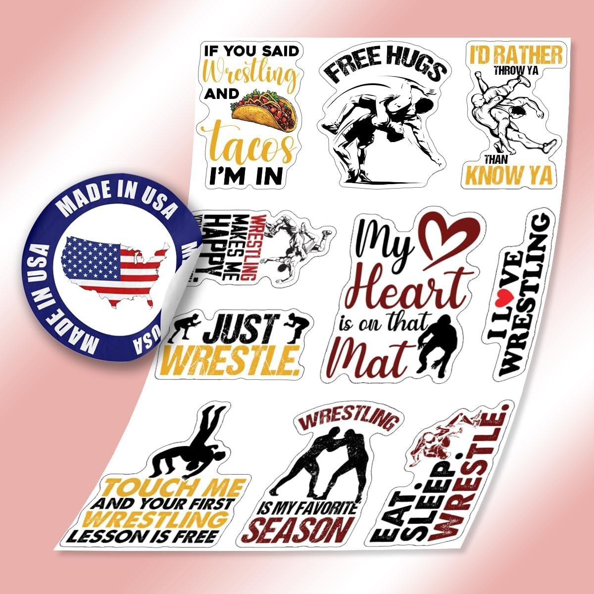10pcs Wrestling Sticker, Wrestling Skills, Wrestling Legends, Gift For Wrestle