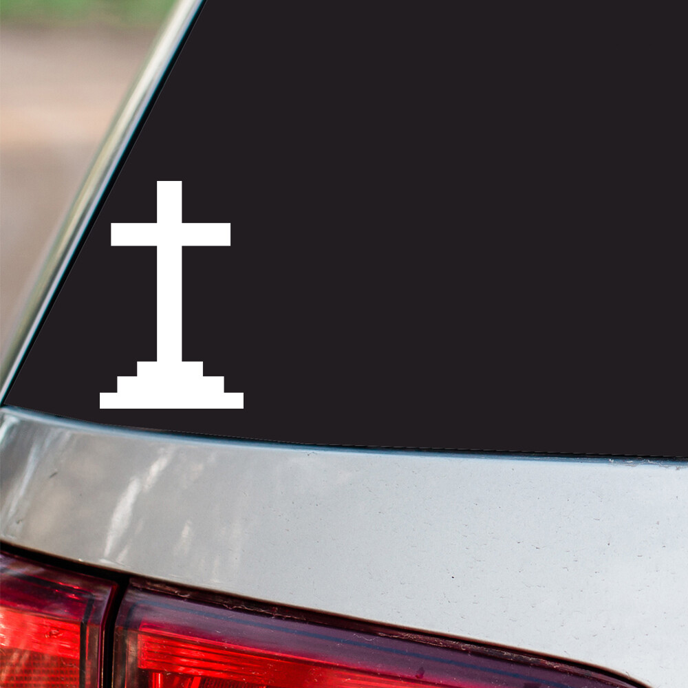 Christian Cross Sticker Jesus Religious S23 all chrome and regular vinyl colors