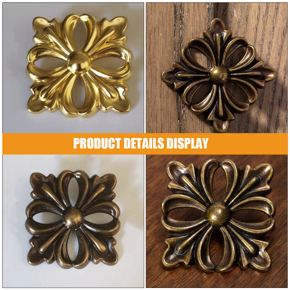 4Pcs Furniture Appliques Cabinet Door Zinc Alloy Appliques Furniture Decors