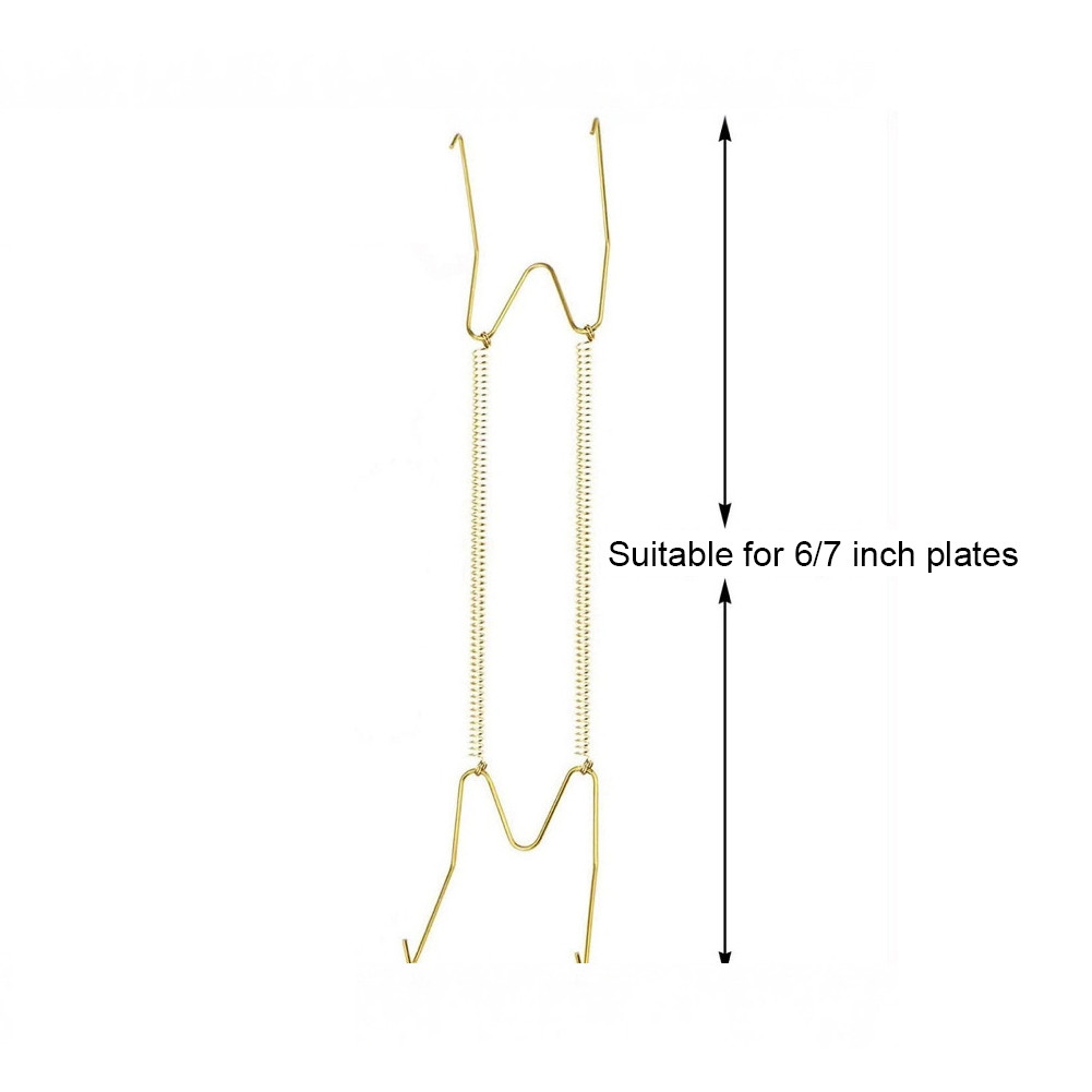 3 Pcs Heavy Duty Plate Hangers for Wall For Plates with Secure Wall Hooks Gold