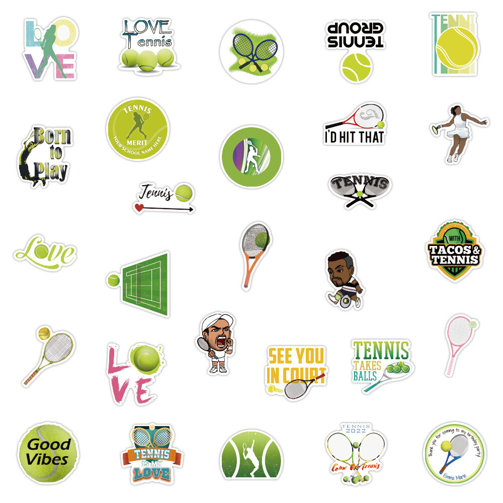 100Pcs Tennis Sticker for Adults Teens Girls Scrapbooking Water Bottles