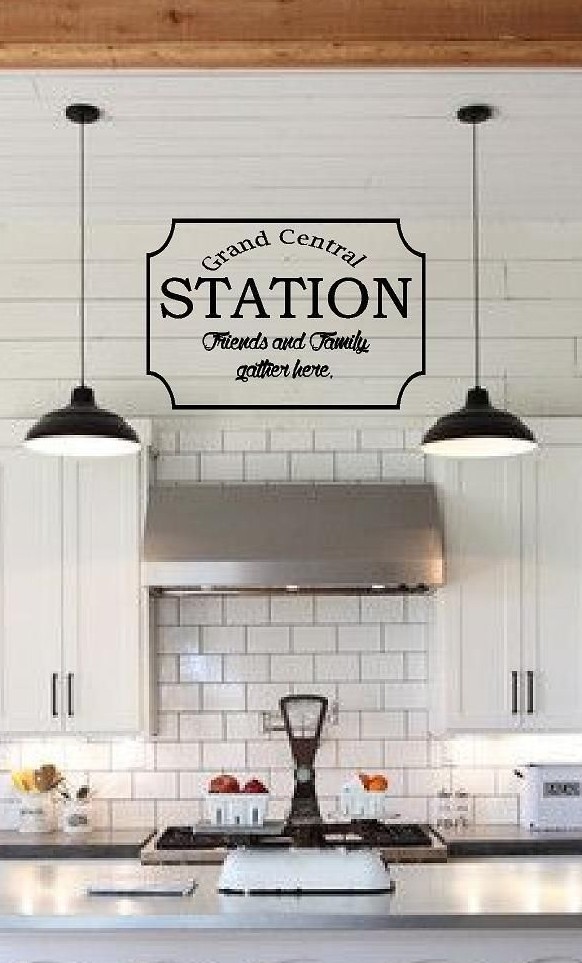 Front door decal Grand Central Station Friends Family vinyl words sayings art