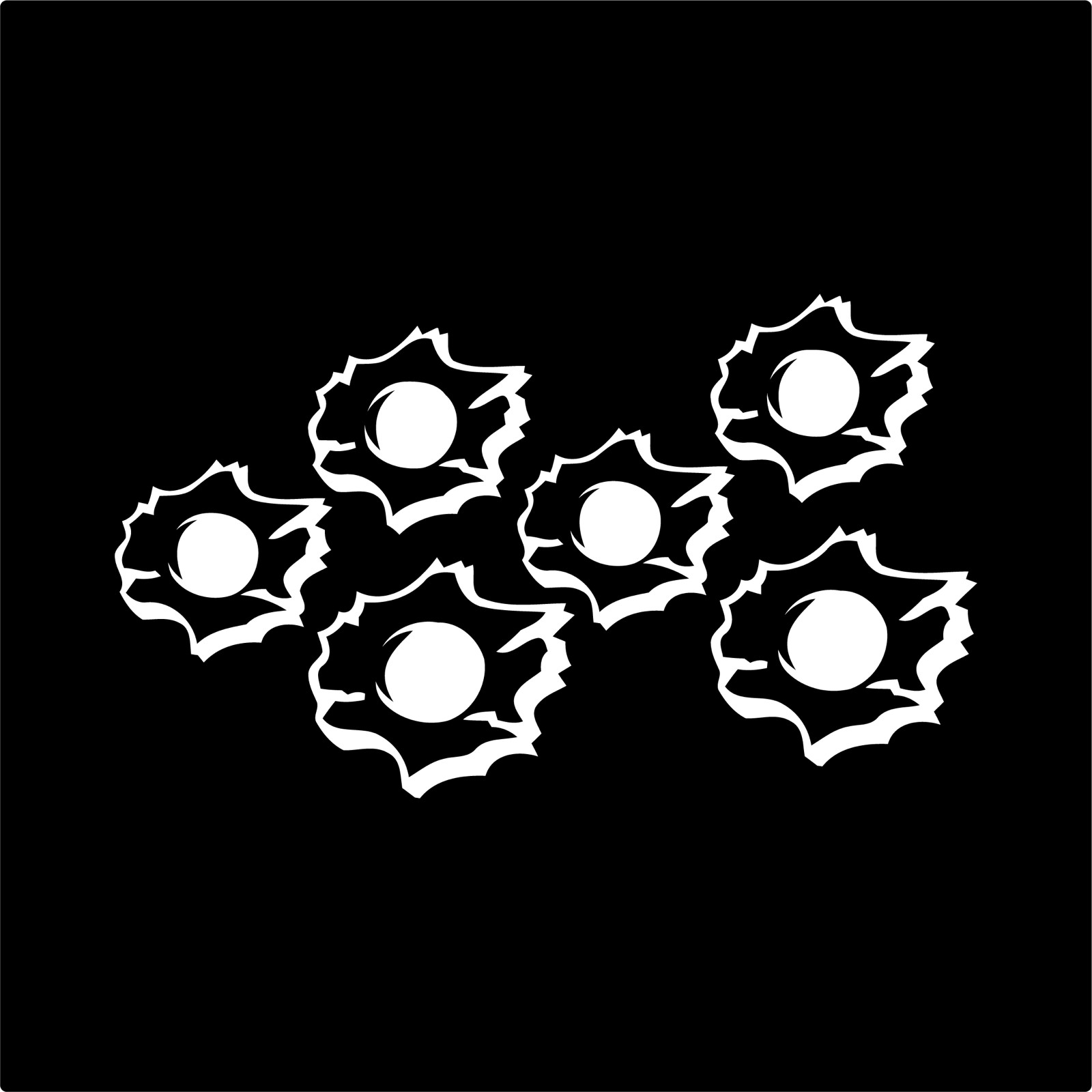 Bullet Holes 6 pack Made in USA Multiple Color Options & Sizes Avail Cars-6+yrs