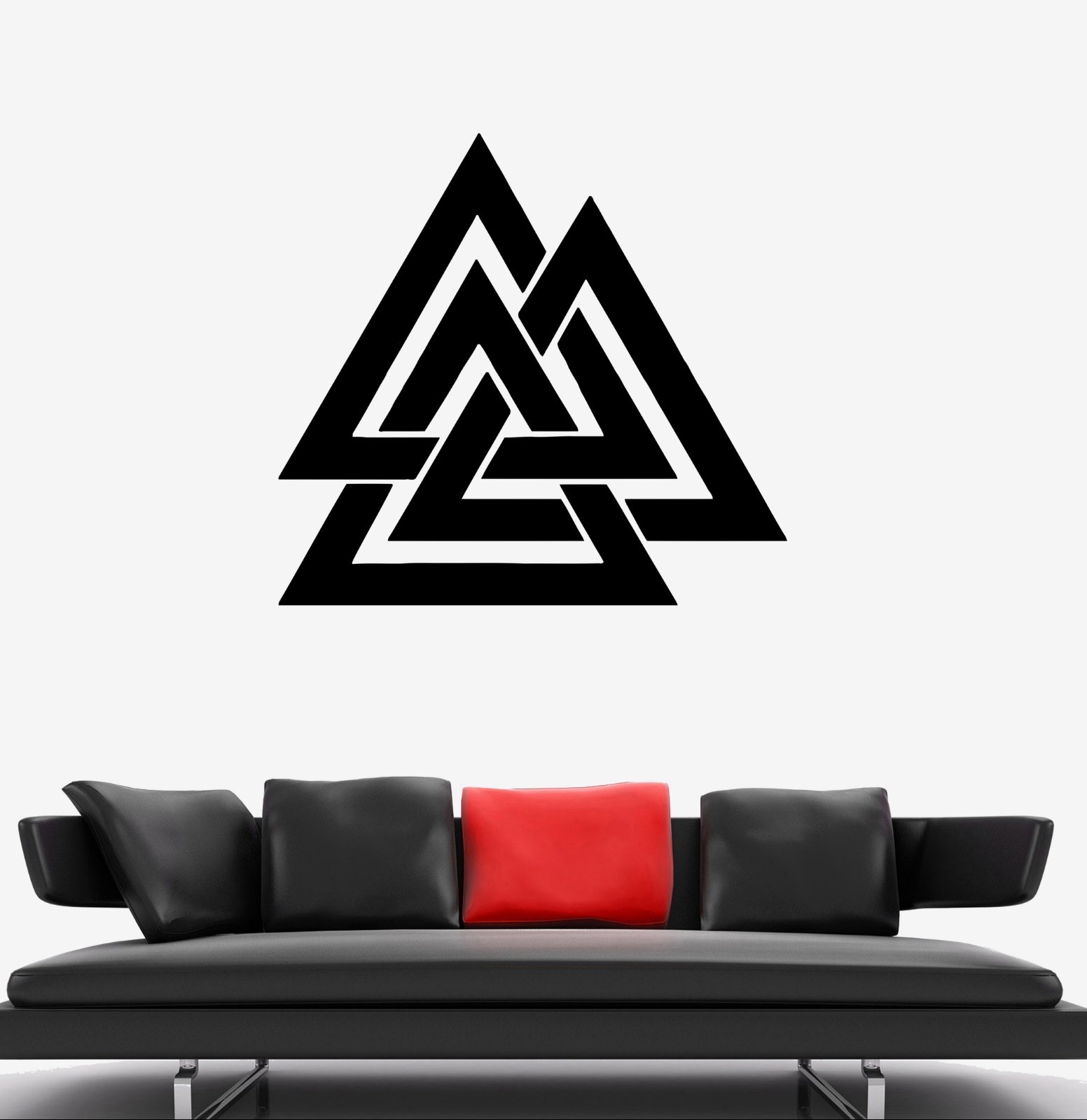 Wall Decal Pattern Geometric Shape Illusion Triangle Vinyl Sticker (ed1345)