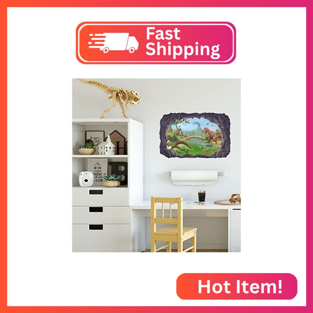 Dinosaur Wall Decals for Kids Room, Boys Bedroom Decorations, Playroom Mural Sti