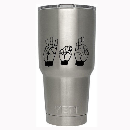 "WTF" Sign Language Funny Hands Sticker Decal for Macbook Laptop Car Window Cup
