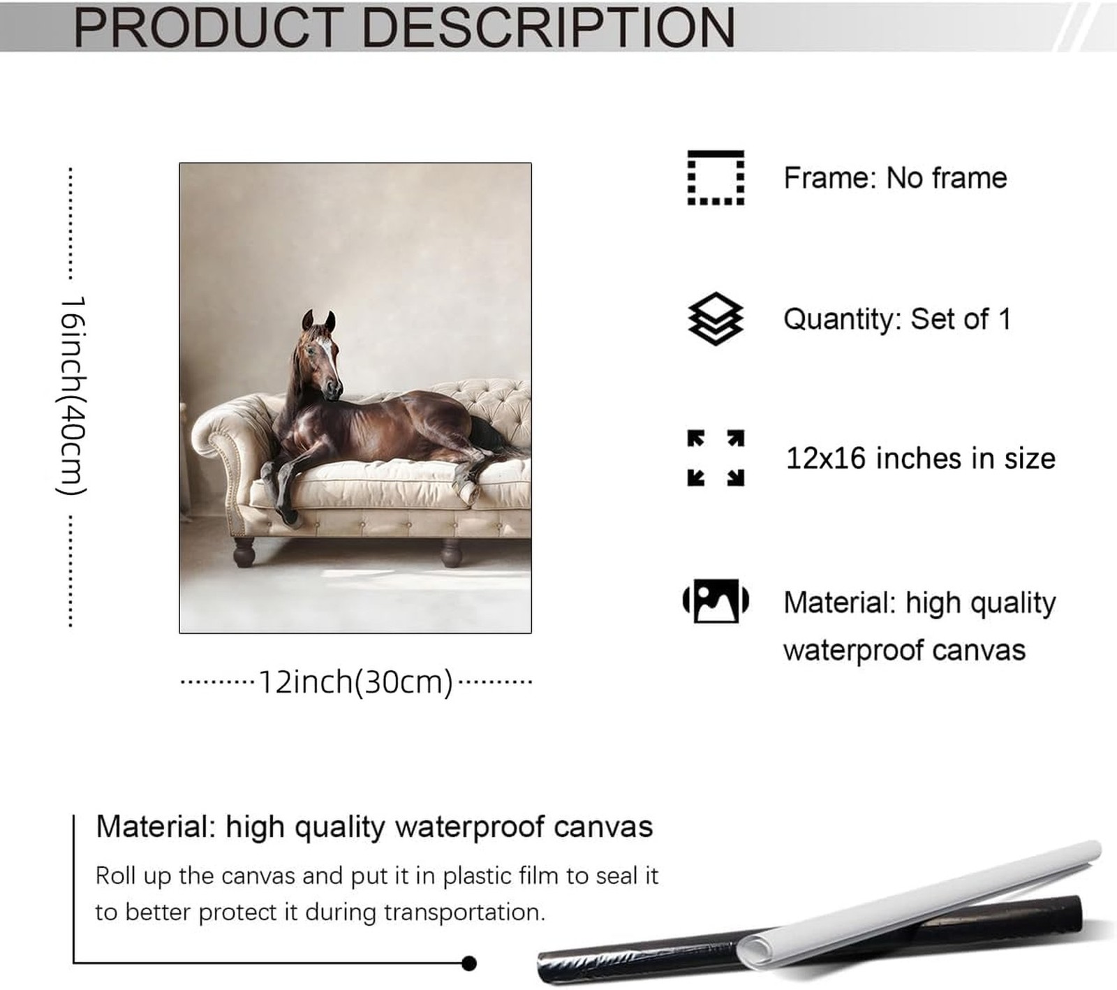 Heltrappe Funny Animal Horse Poster Fashion Western Equine Wall Art Elegant H…
