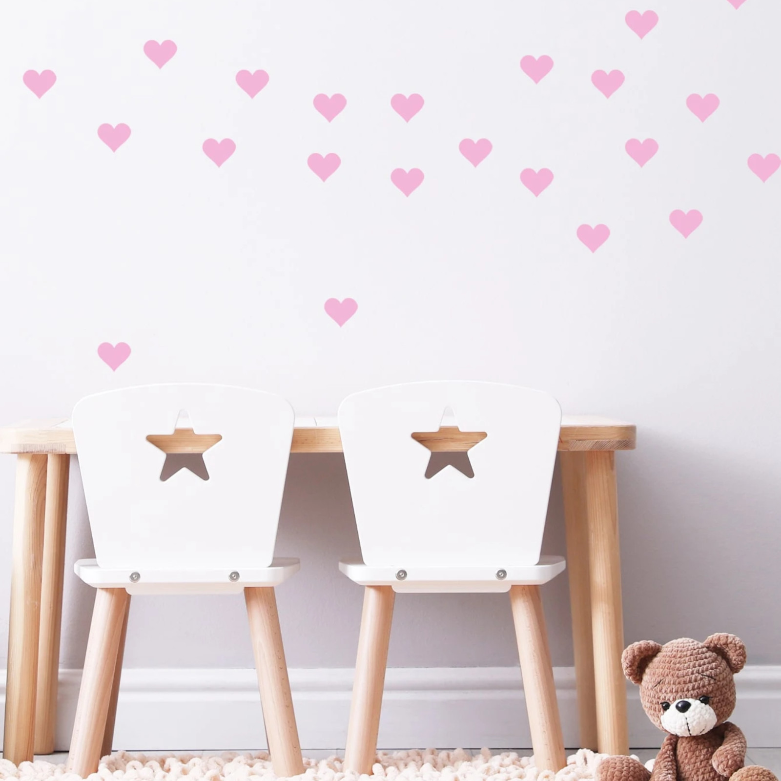 54pcs Heart Pattern Wall Sticker Stickers Wall Decal Vinly Decal for Home Decor