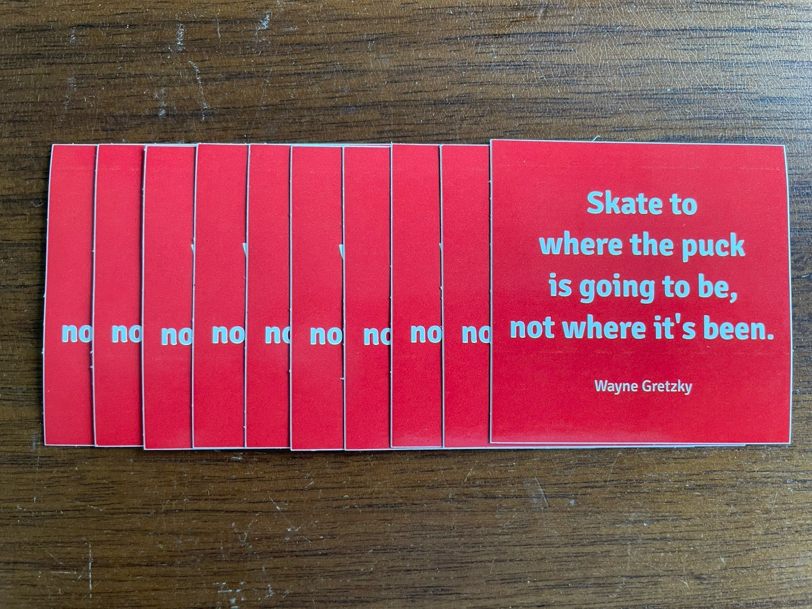 (10) Wayne Gretzky Quote Stickers 2”x2” “Skate To Where The Puck Is Going To Be”