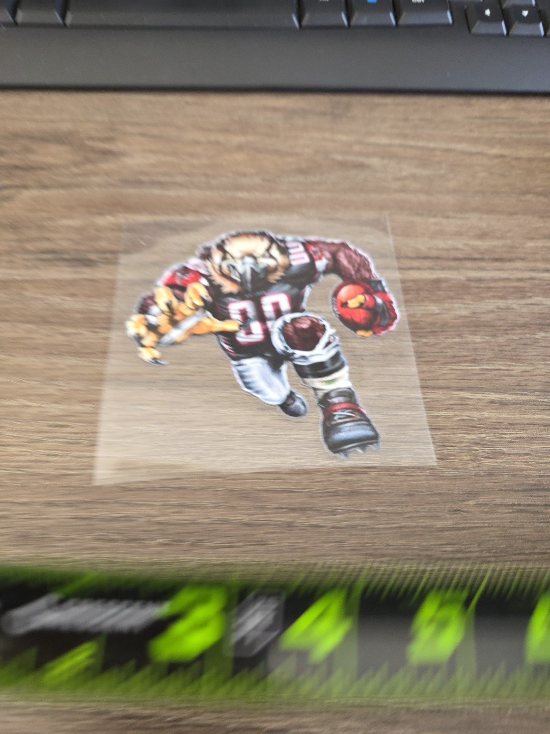 Atlanta Falcons Runninb Football Player Raised UV DTF Decal 4in X 4in Color