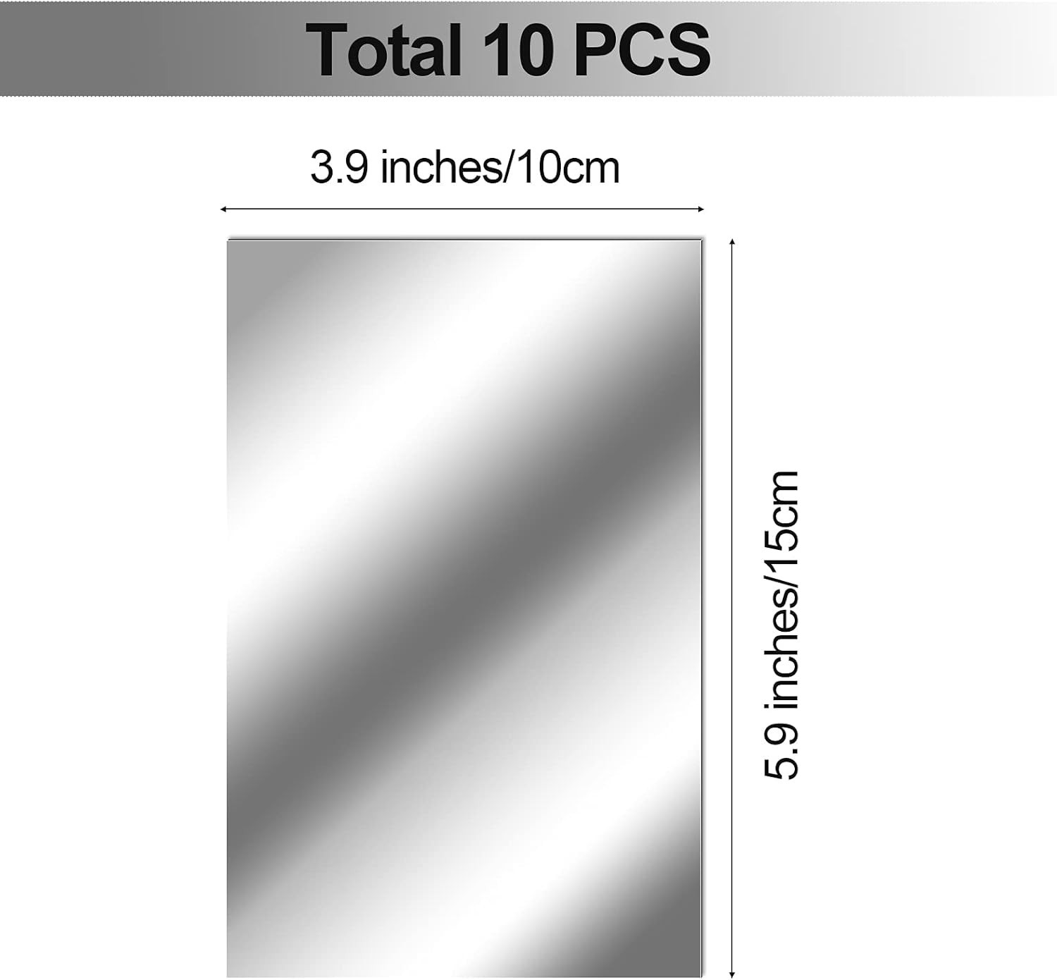 Frameless 4×6 In. Self-Adhesive Mirror Sheets – 10 Pieces for Versatile Decor