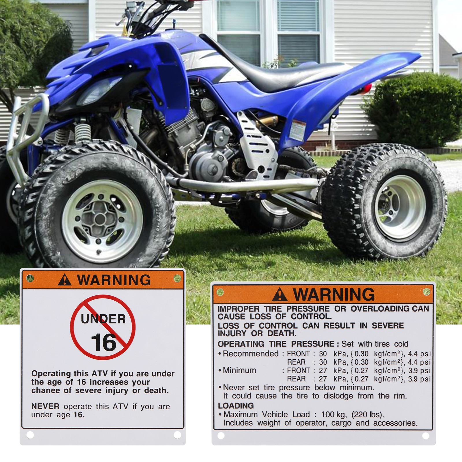 Auto Parts Warning Decals Stickers Labels Aluminum Backed for H4E25706