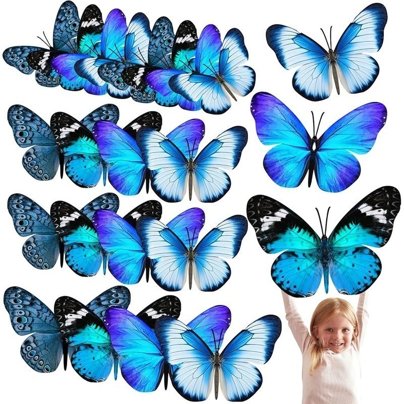 3D Butterfly Wall Decals Kids Room Party Wedding Decor Floral Decoration New