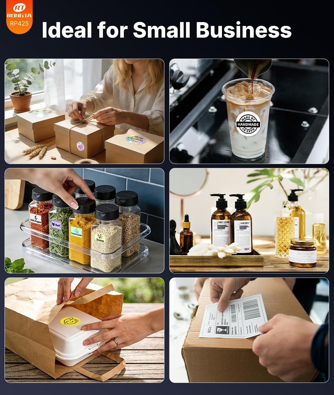 Bluetooth Shipping Label Printer, Wireless 4X6 Thermal Label Printer for Shippin