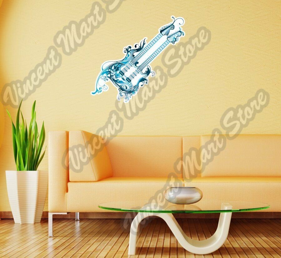 Electric Guitar Music Instrument Wall Sticker Room Interior Decor 12"X25"