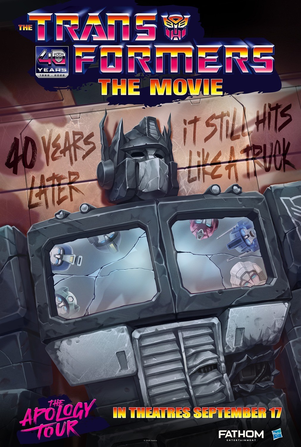 2026 Transformers The Movie 40th Anniversary Poster 11×17 The Apology Tour