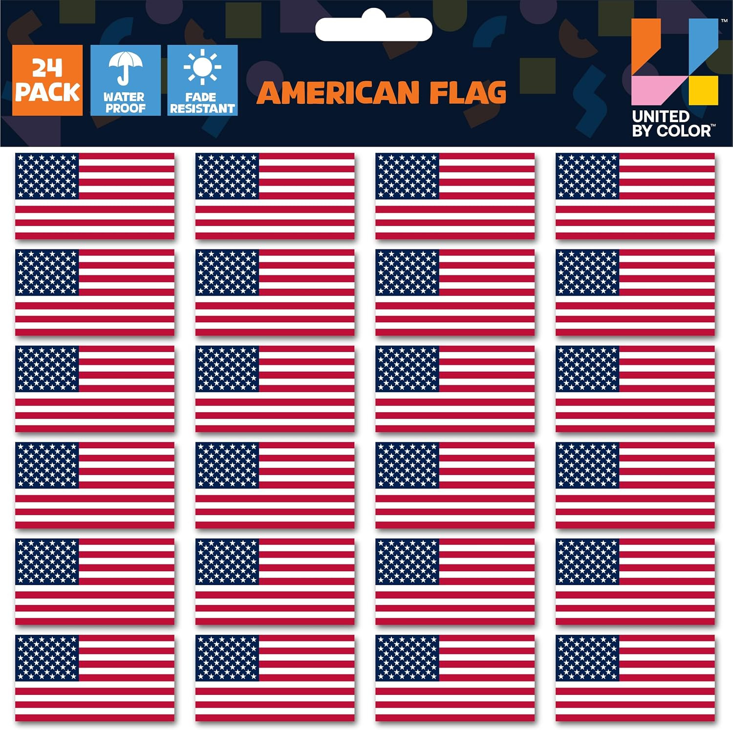 Small American Flag Hard Hat Stickers (1 X 2 Inch – 24Pack) Waterproof USA Flag