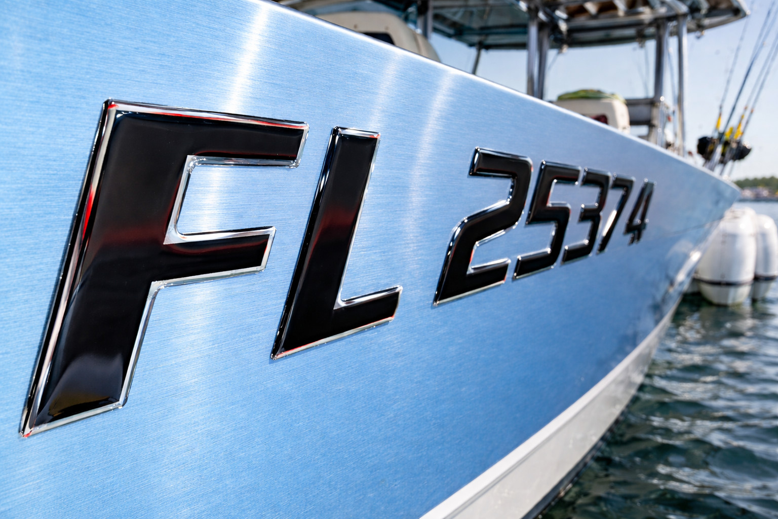 Domed Boat Registration Numbers – Raised Marine-Grade Decals | Sport Black