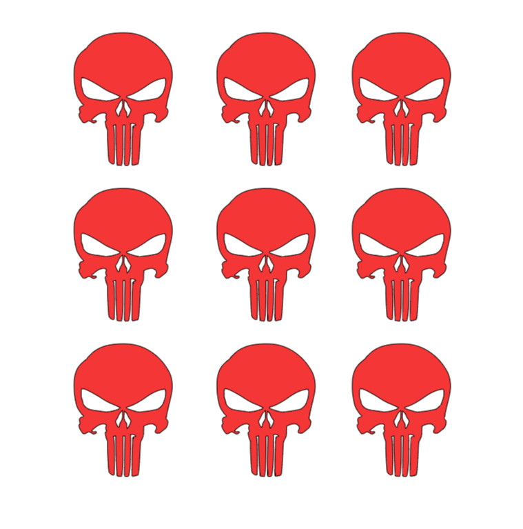 (9) The Punisher Skull Vinyl Decals Phone Helmet Gun Mag 1" 2" 3" Stickers