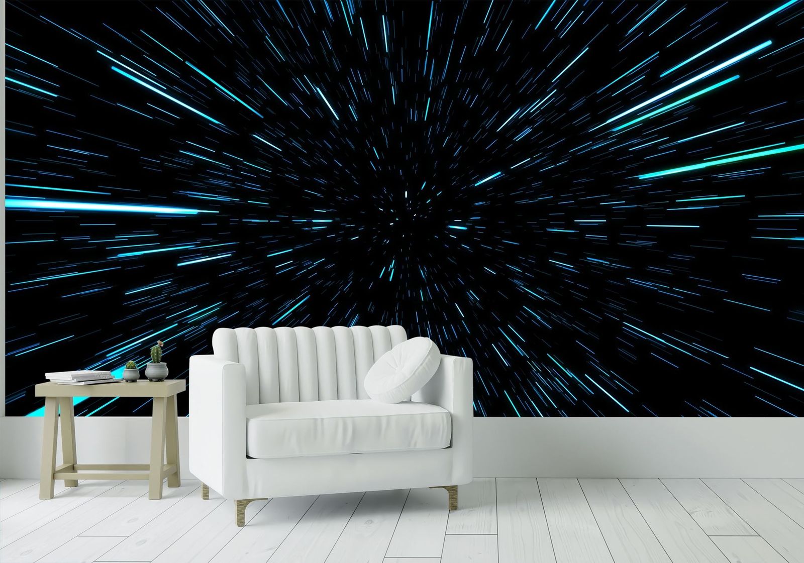 Lightspeed Through Hyperspace Wall Mural. Peel and Sticker Wallpaper. #6286