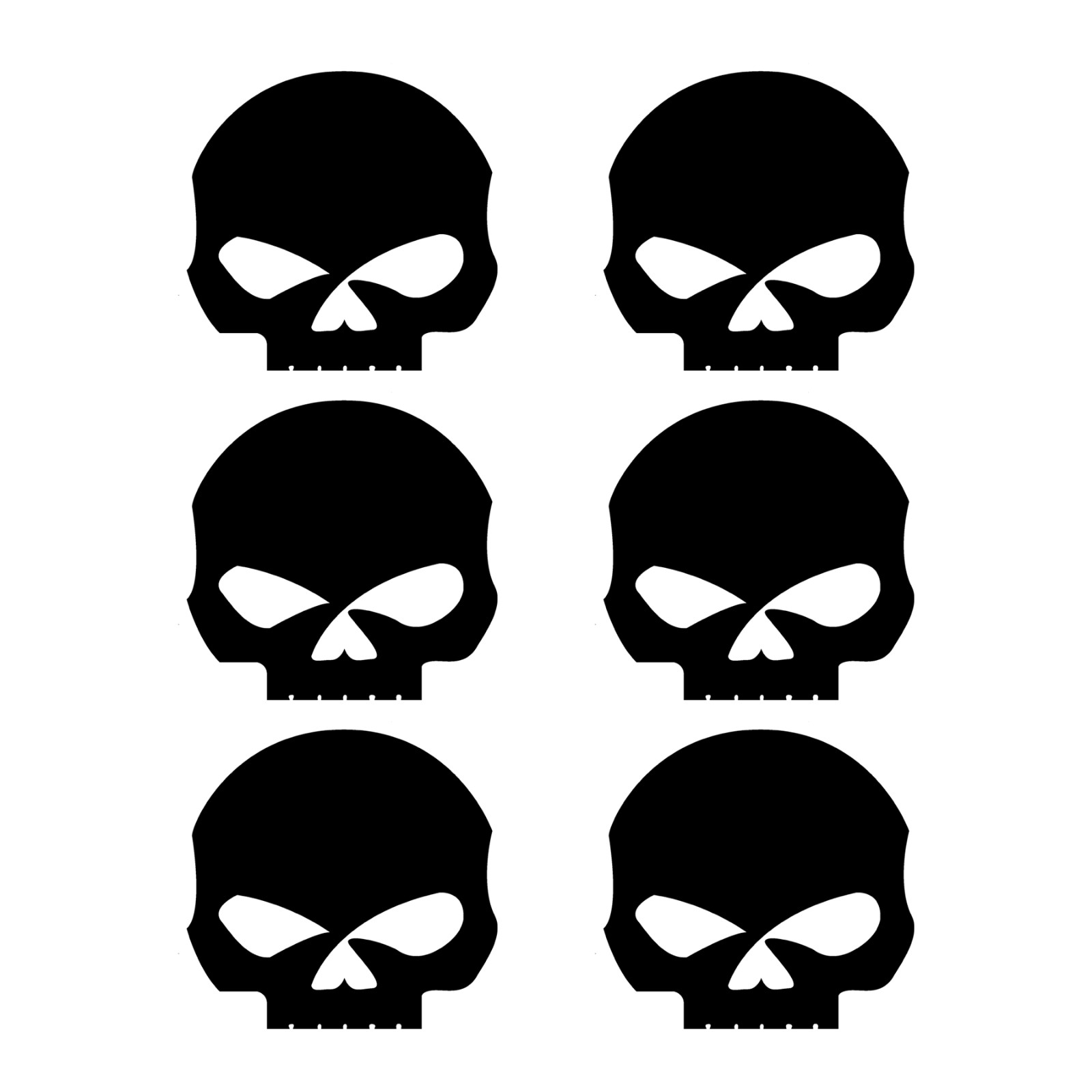 Angry Skull Vinyl Stickers – 6 Pack Grim Face Decals for Car, Laptop, Helmet DIY
