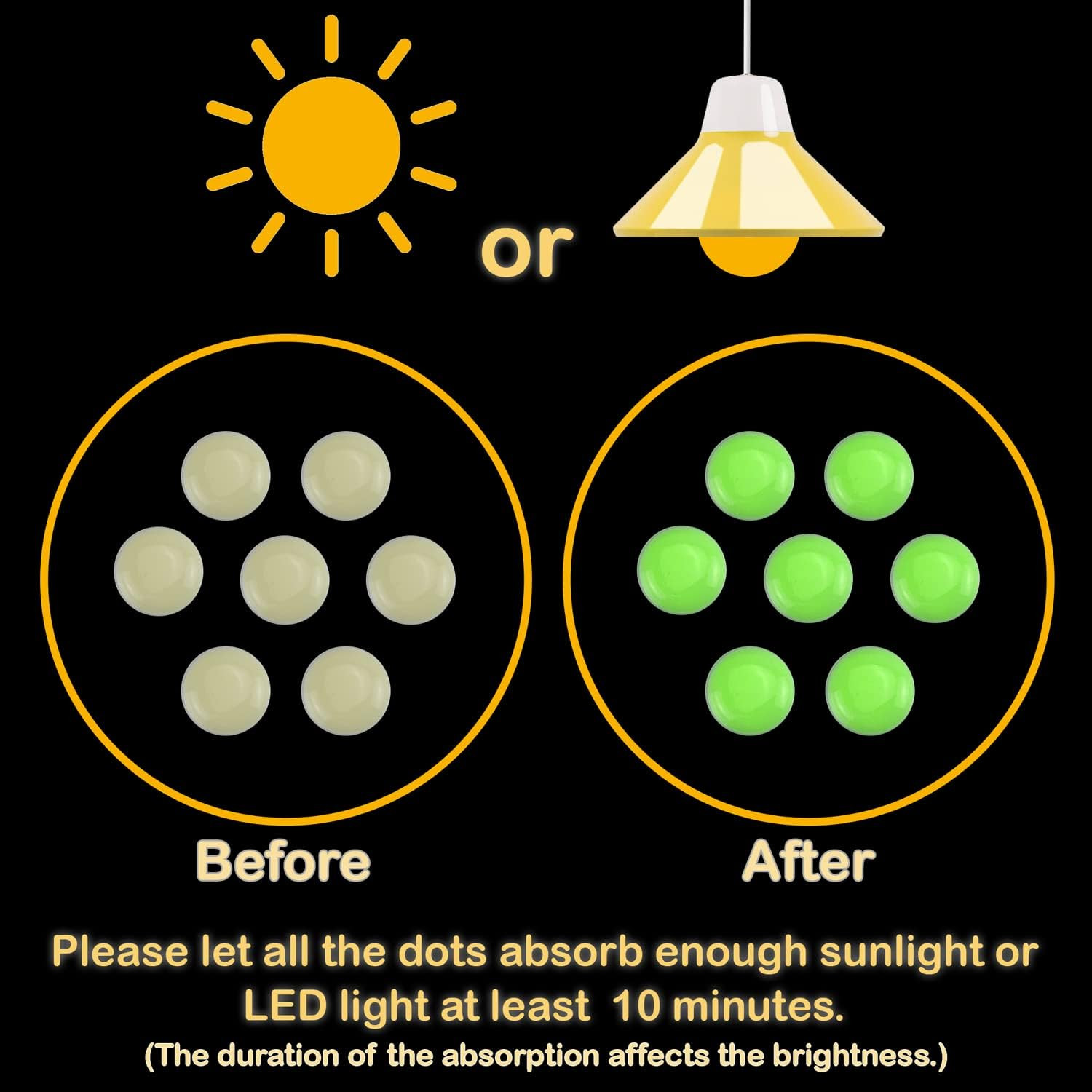 202 Pcs Domed Glow in the Dark Dots Stickers Luminous Wall Ceiling Stickers D…