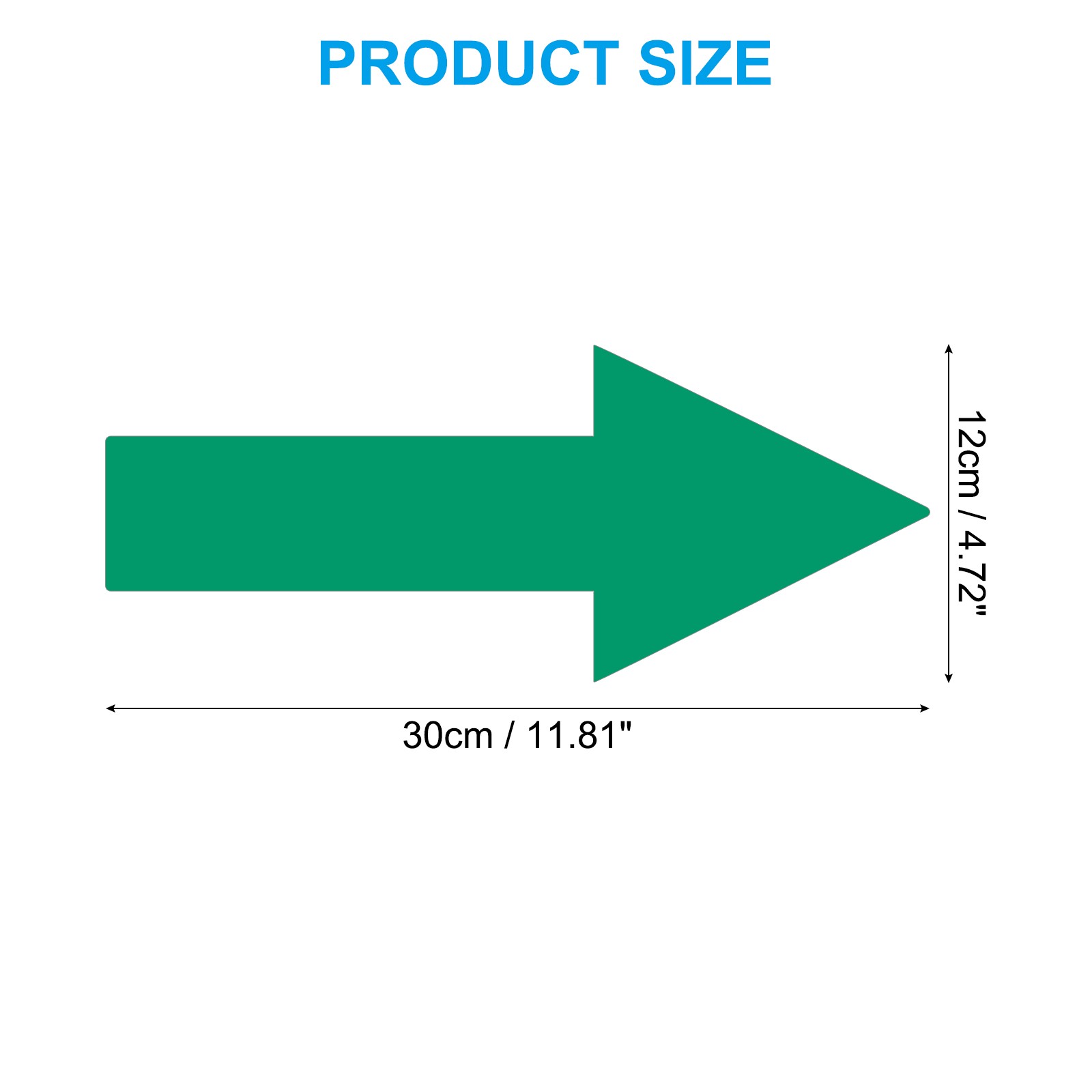 Arrow stickers 12×5 cm, 4pcs for floor indications, green