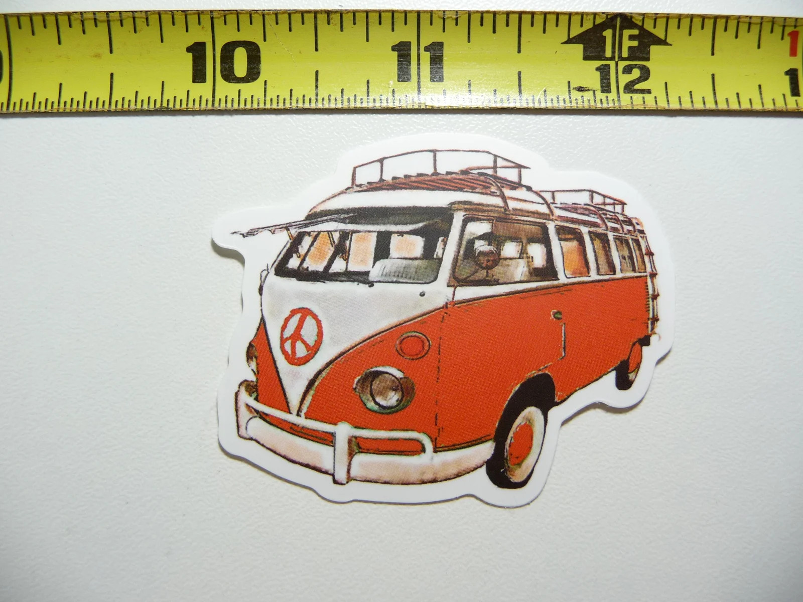 VAN PEACE SIGN LUGGAGE RACK SMALL STICKER DECAL HIPPY HIPPIE 70S 80S RETRO