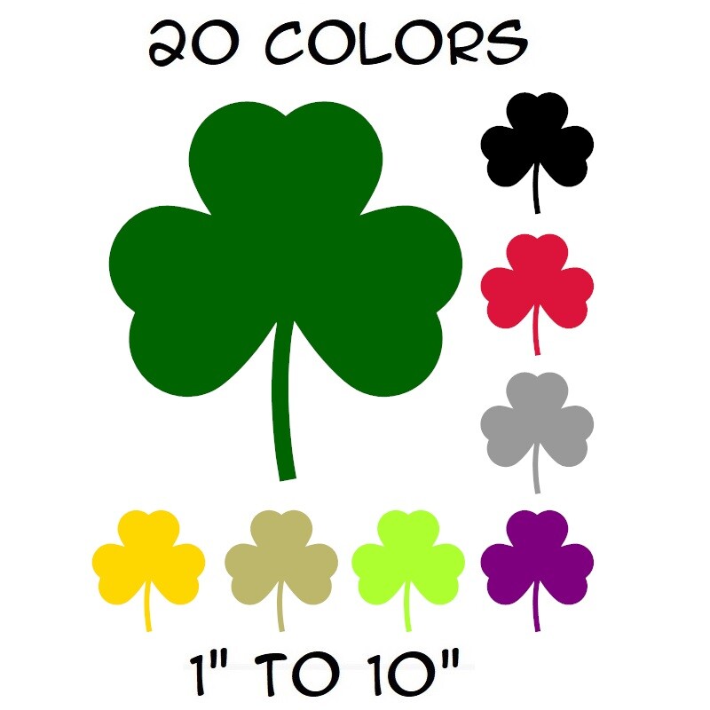 Clover Sticker Vinyl Decal – Irish Shamrock Lucky Ireland Leaf Wall Car Window