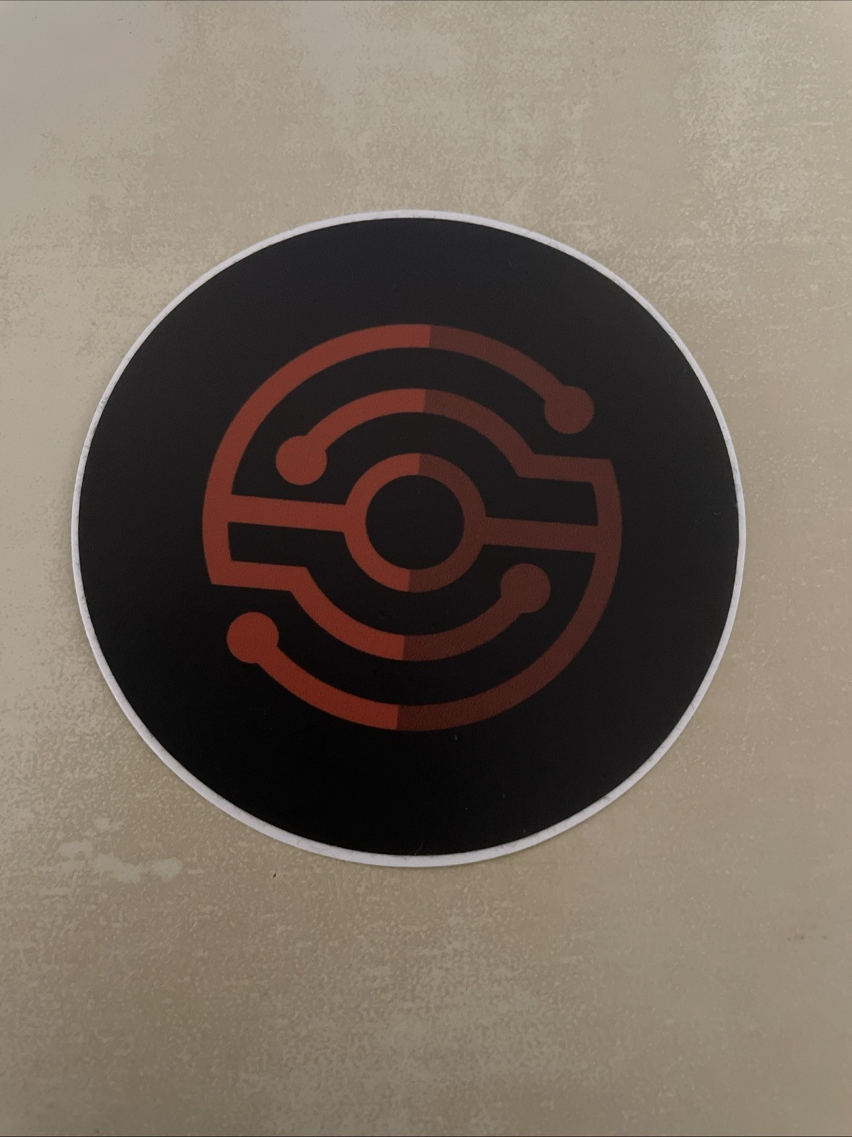 Red/Black Technology Sticker Circle Robot Wire
