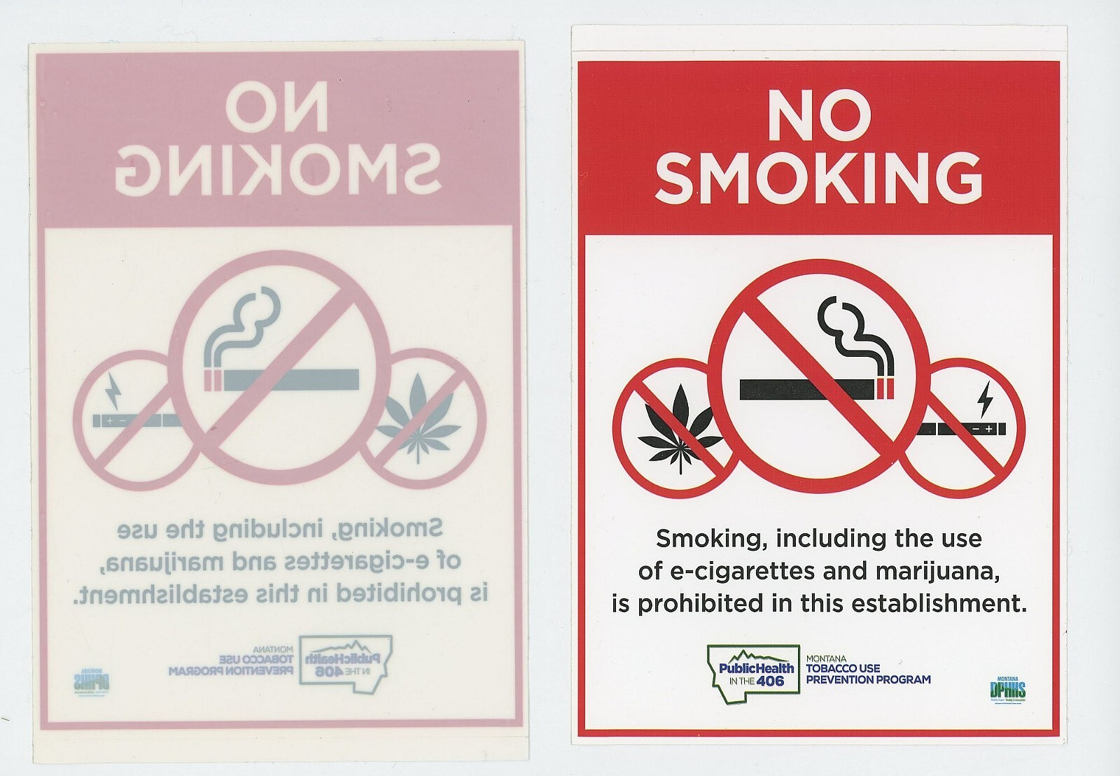 No Smoking Window & Wall Vinyl Stickers 7" H x 5" W Peel N Stick Backs New B5-B7